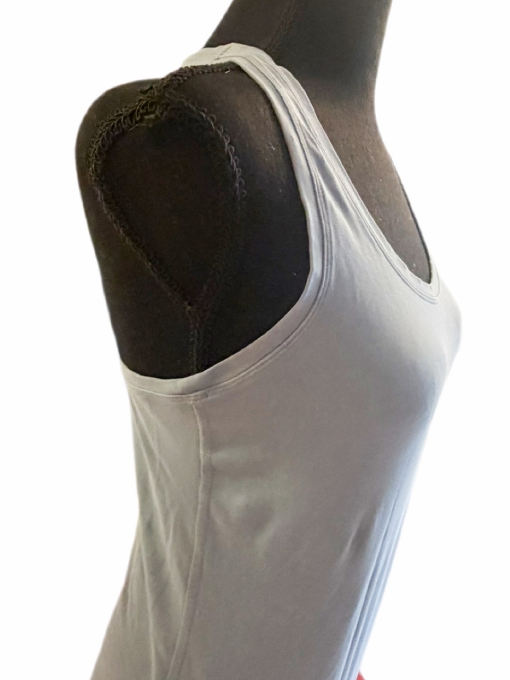 Lululemon Athleta Racer Back Distressed Light Blue Fitted Tank top- medium - Picture 6 of 9